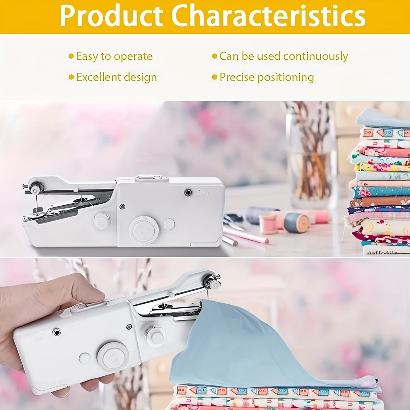 Portable Sewing Machine Quick Handheld Stitch Tool For Fabric, Cloth, Clothing