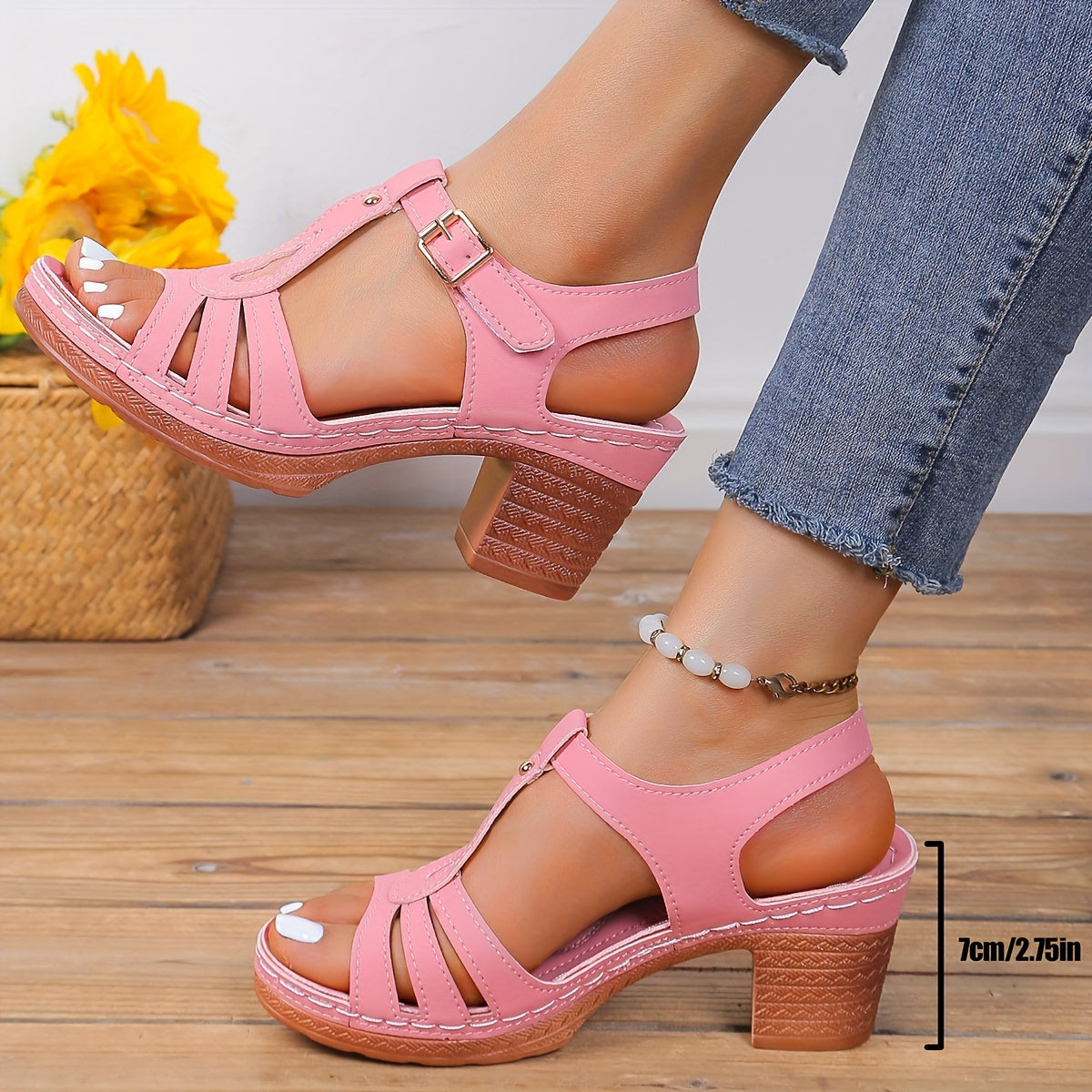 Comfortable Non-Slip Chunky Heels, Perfect for Casual Everyday Style