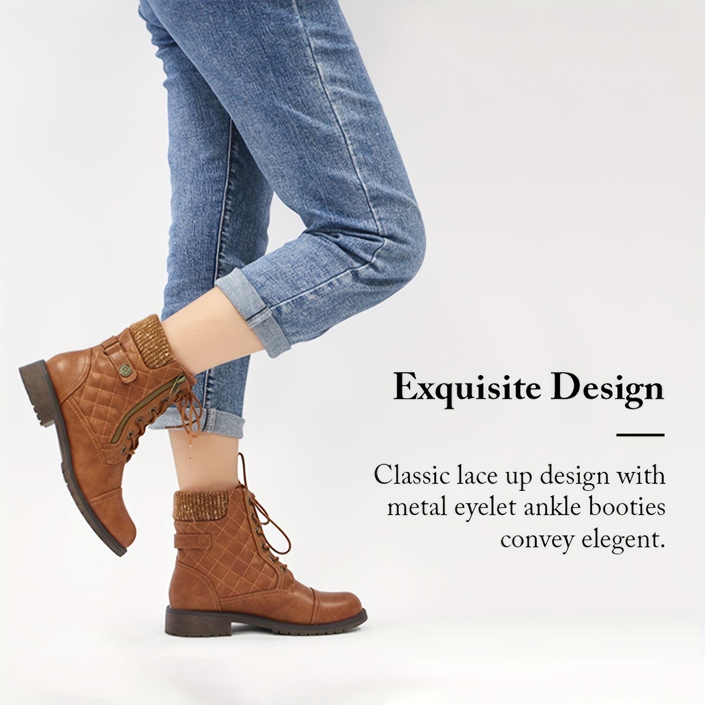 Women's Ankle Boots, Platform Quilted Pattern Boots