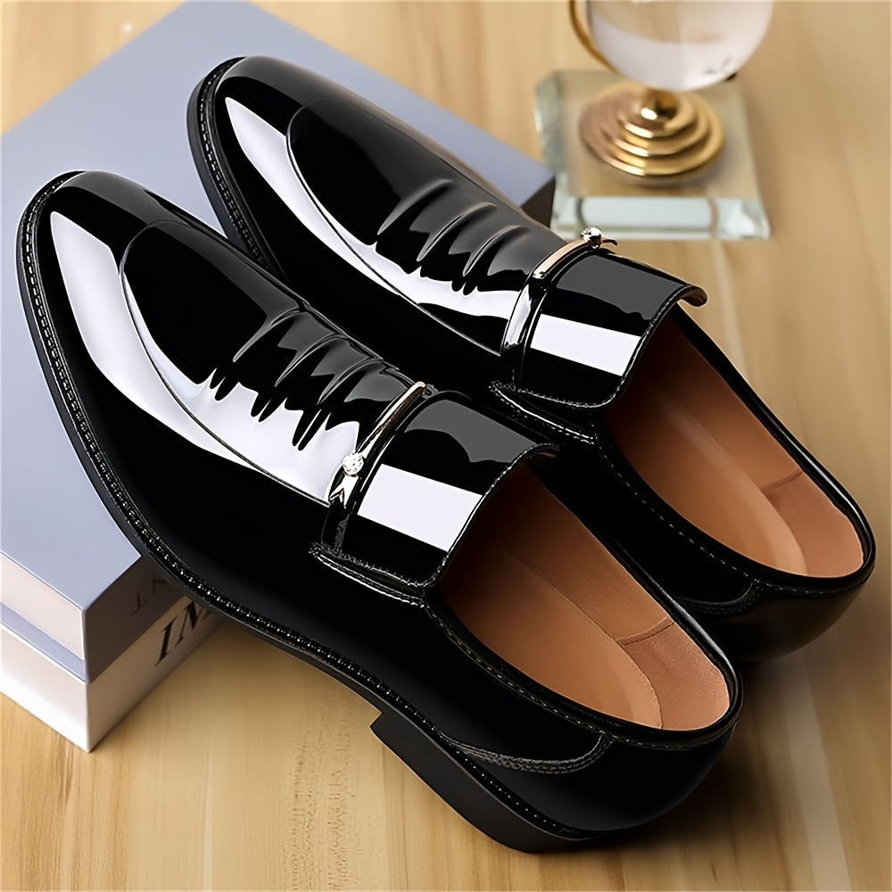 Patent Leather Slip On Loafers Comfortable Shoe For Men