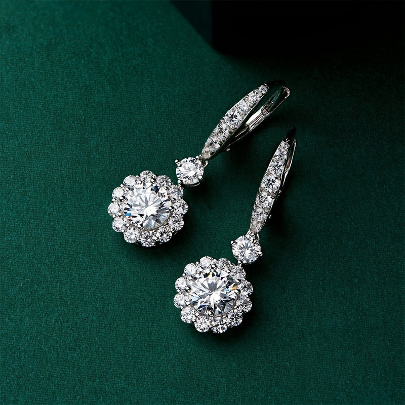 S925 Sterling Silver Moissanite Earrings Women Earrings