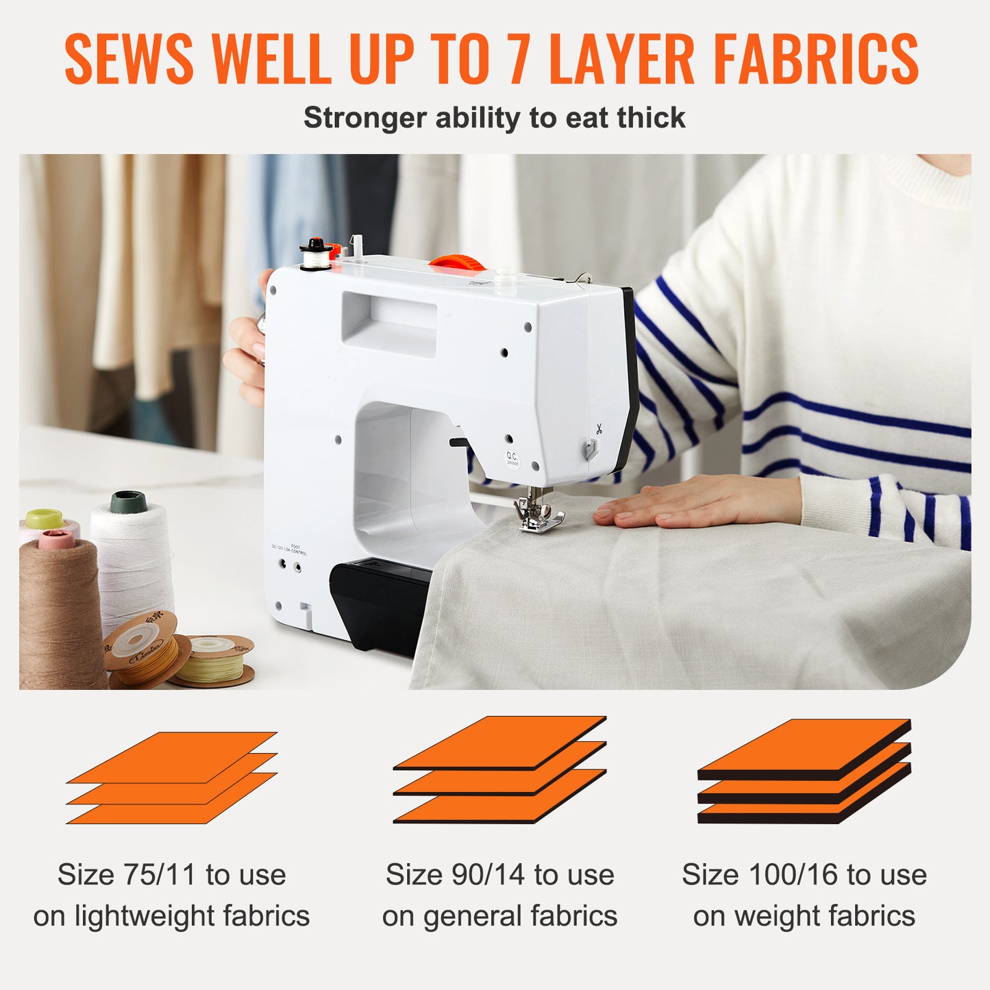 Portable Sewing Machine for Beginners with 38 Built-in Stitches & Reverse Sewing