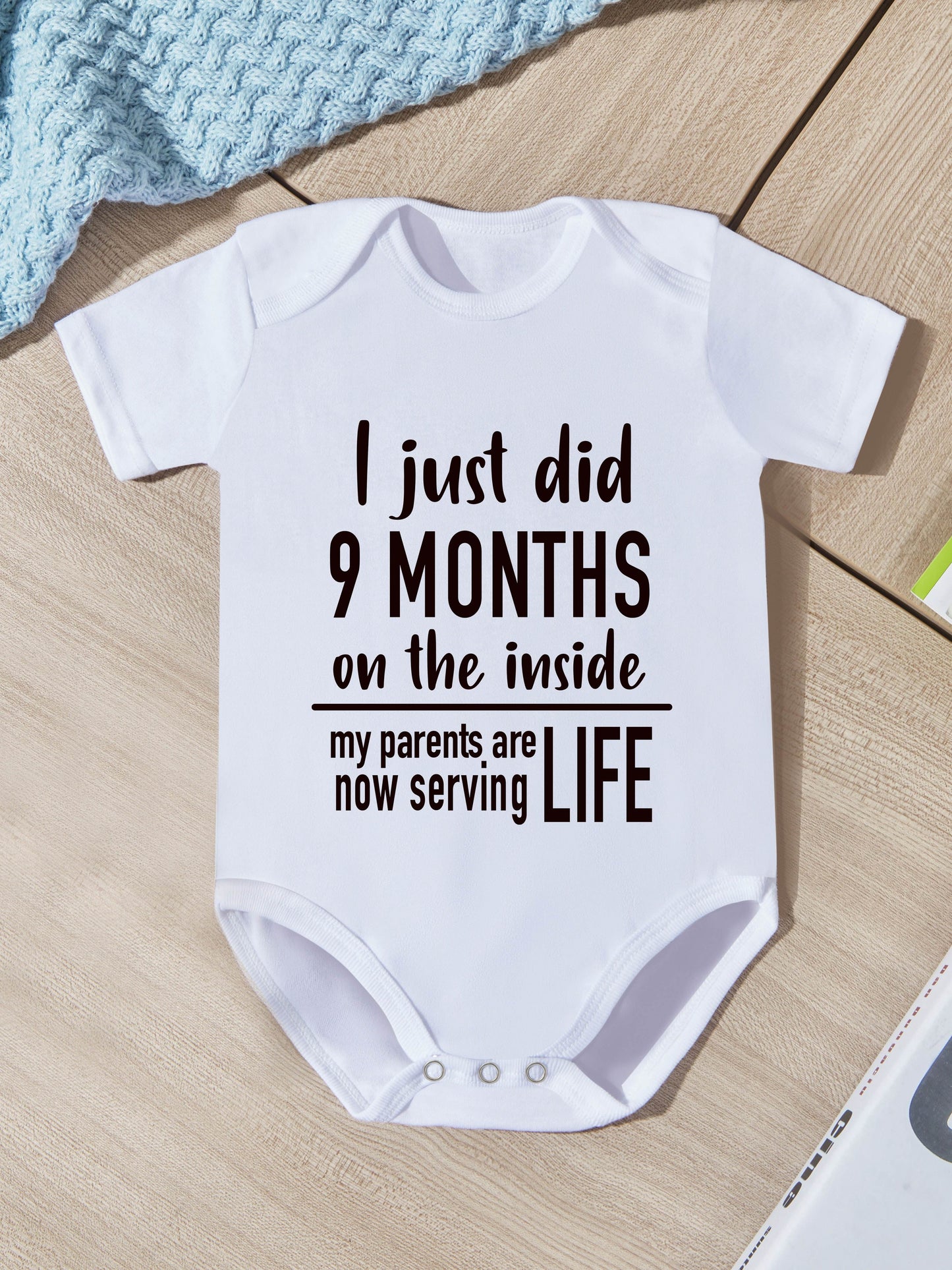 Baby Boy's & Girl's "9 Months" Print Bodysuit