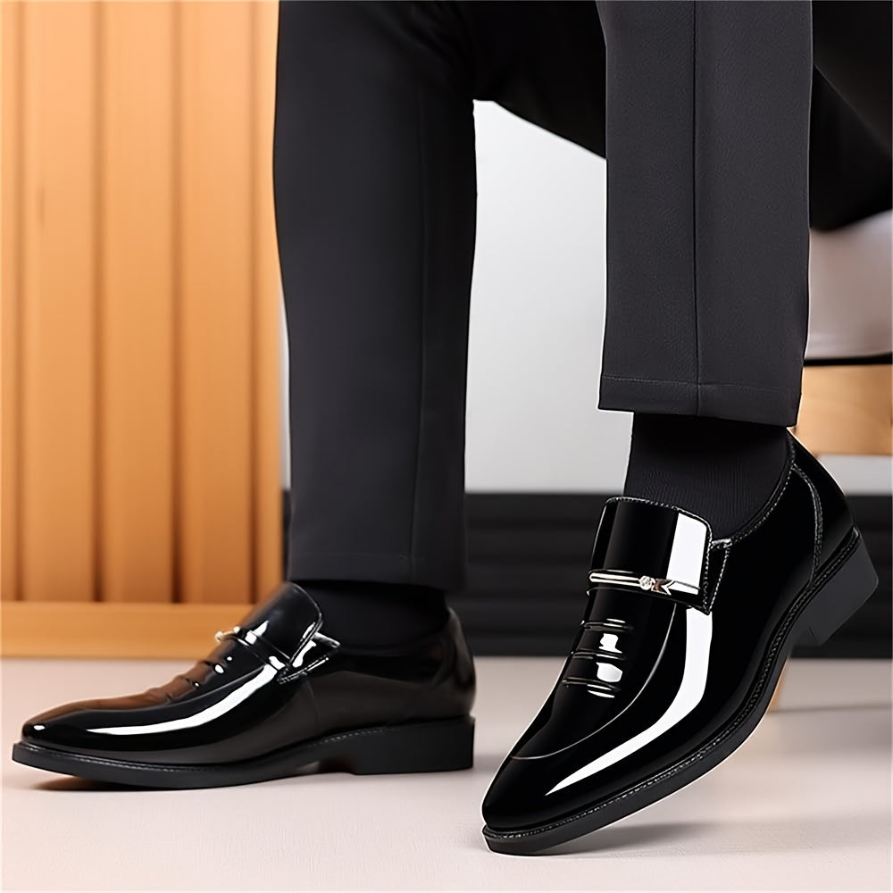 Patent Leather Slip On Loafers Comfortable Shoe For Men