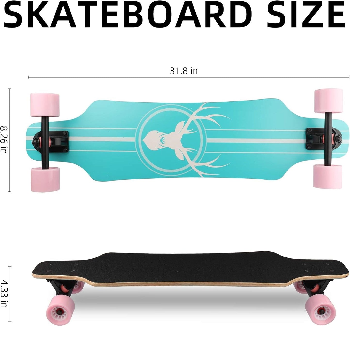 Longboard Skateboard 31 Inch Pro Complete Concave Cruiser