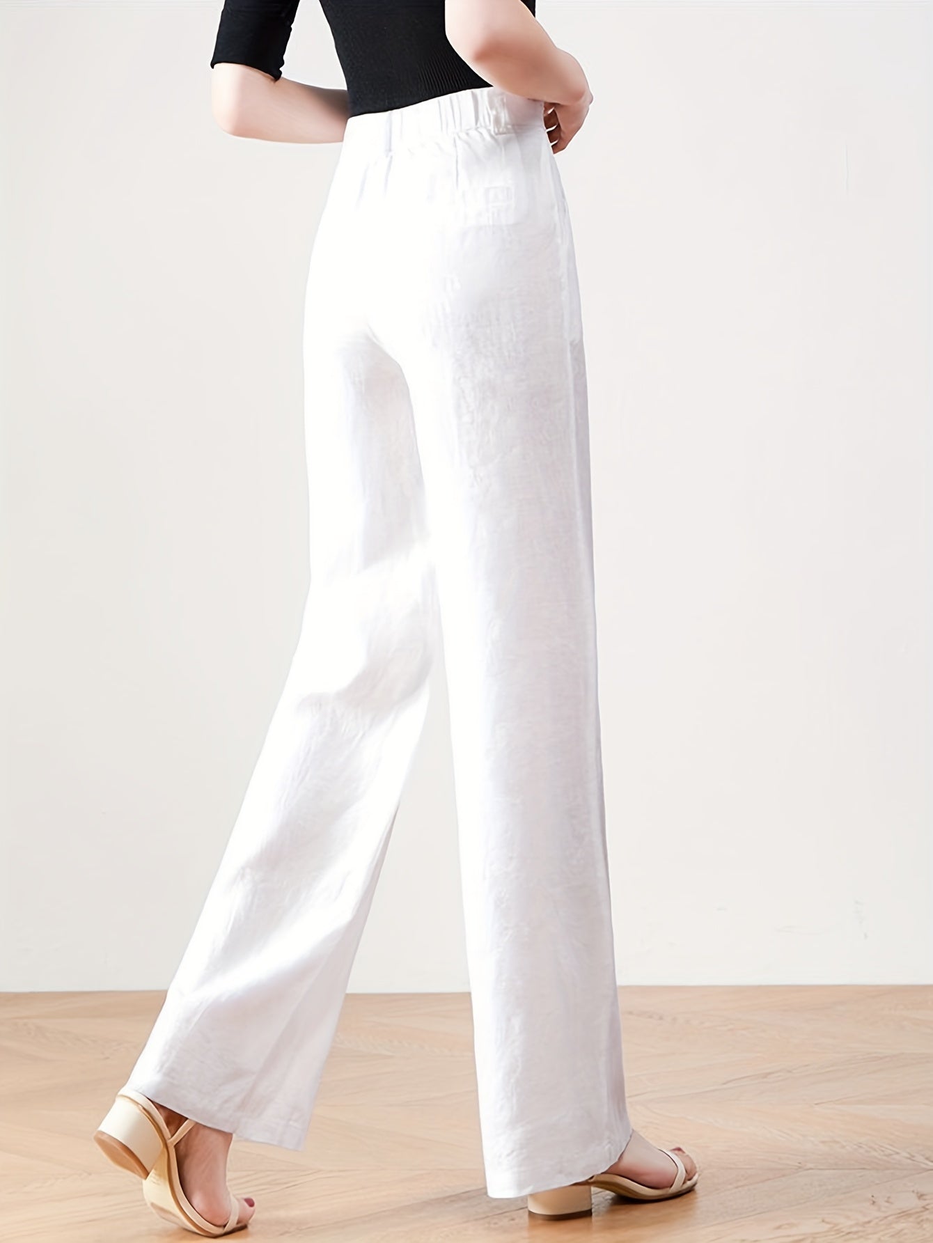 Solid Color Straight Leg Pants