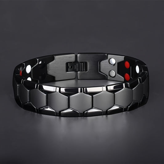 4-in-1 Boho Style Alloy Men's Titanium Steel Magnetic Look Bracelet