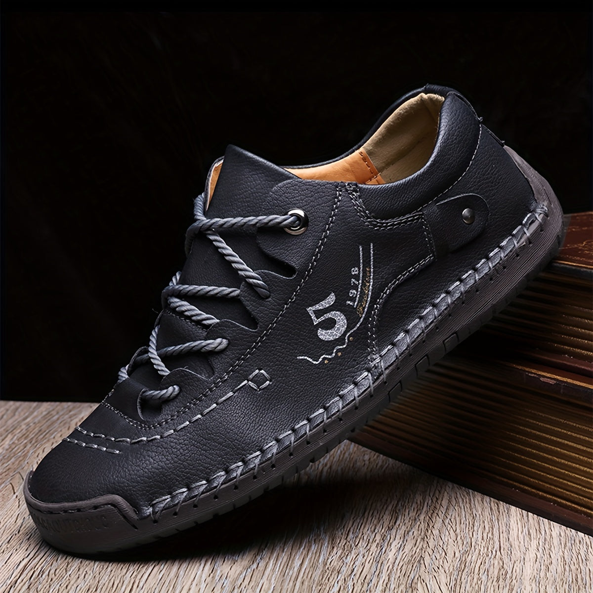 Men's Handmade Stitching Casual Shoes Flats Outdoor Walking Sneakers