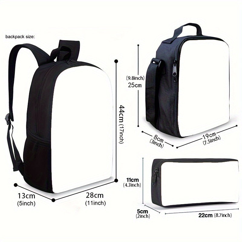 3pcs Backpack With Lunch  And Pencil Case