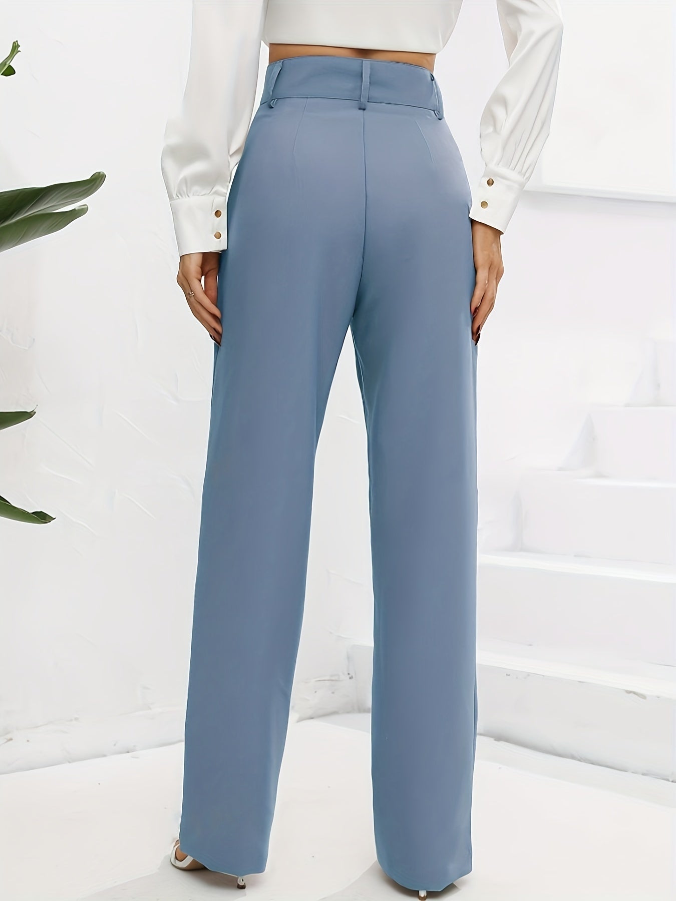 Elegant Simple Straight Leg Loose Pants